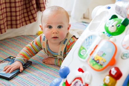 picture of baby in a playroom