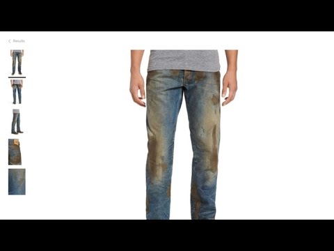 Nordstrom dirty jeans with caked on mud