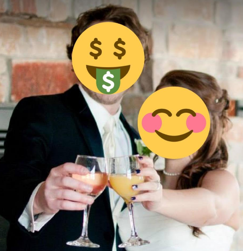 a wedding picture of a hidden Mr. and Mrs. Apathy Ends