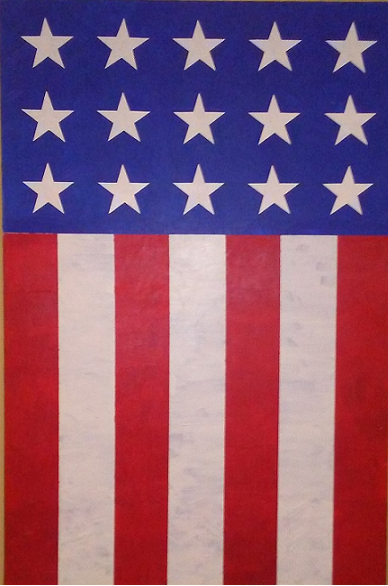 a picture of an American flag that I painted on canvas