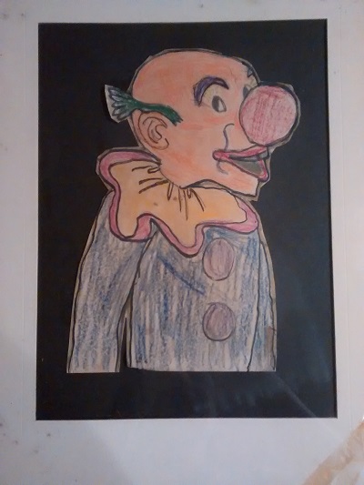 a picture of a clown a young mr. groovy drew way back in 1969